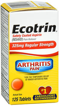 ECOTRIN SAFETY COATED ASPIRIN 325 MG REGULAR STRENGTH TABLETS 125ct