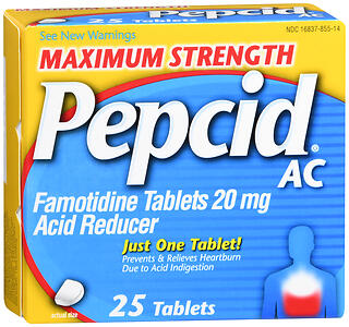 Pepcid AC Maximum Strength 20 mg Famotidine for Heartburn Prevention & Relief - 25 Tablets