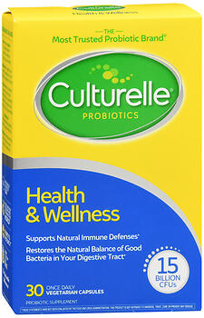 CULTURELLE PROBIOTICS HEALTH & WELLNESS VEGETARIAN CAPSULES 30 COUNT