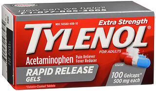 TYLENOL EXTRA STRENGTH RAPID RELEASE GELCAPS 100ct