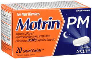 MOTRIN PM PAIN RELIEVER/NIGHTTIME SLEEP AID COATED CAPLETS 20ct