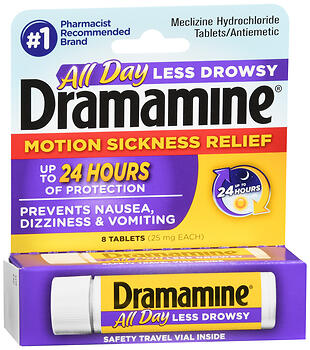 Dramamine All Day Less Drowsy Motion Sickness Relief Tablets 8 Count