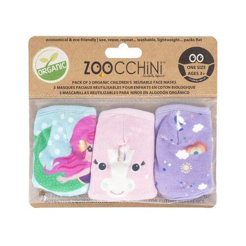 ZOOCCHINI TODDLER/KIDS 3 PIECE ORGANIC REUSABLE FACE MASKS SET - UNICORN MULTI - Northside Pharmacy