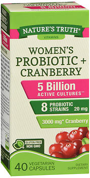 NATURE'S TRUTH WOMEN'S PROBIOTIC + CRANBERRY DIETARY SUPPLEMENT VEGETARIAN CAPSULES 40 CT