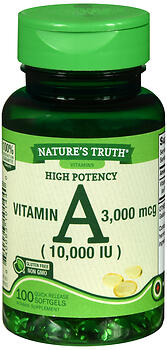 NATURE'S TRUTH HIGH POTENCY A 3,000 MCG QUICK RELEASE SOFTGELS 100 CT