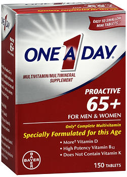 ONE-A-DAY PROACTIVE 65+ FOR MEN & WOMEN MULTIVITAMIN/MULTIMINERAL TABLETS 150 COUNT