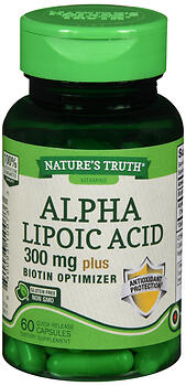 NATURE'S TRUTH VITAMINS ALPHA LIPOIC ACID 300 MG PLUS BIOTIN OPTIMIZER QUICK RELEASE CAPSULES 60 CT