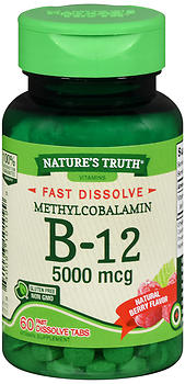 NATURE'S TRUTH B-12 5000 MCG FAST DISSOLVE TABS NATURAL BERRY 60 COUNT