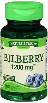 Nature's Truth Bilberry 1200mg Herbal Supplement Quick Release Capsules 100 ct