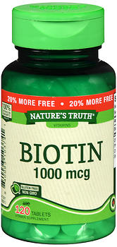 NATURE'S TRUTH BIOTIN 1000 MCG TABLETS 120 CT