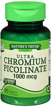 NATURE'S TRUTH ULTRA CHROMIUM PICOLINATE 1000 MCG TABLETS 90 COUNT