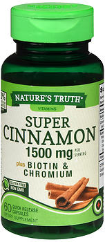 Nature's Truth Cinnamon with Biotin and Chromium Capsules, 60 Count