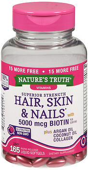 NATURE'S TRUTH SUPERIOR STRENGTH HAIR, SKIN & NAILS RAPID RELEASE LIQUID SOFTGELS 165 CT