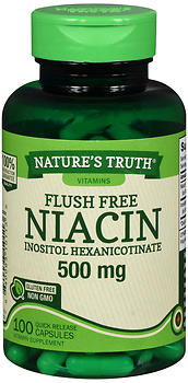 NATURE'S TRUTH FLUSH FREE NIACIN 500 MG QUICK RELEASE CAPSULES 100 COUNT