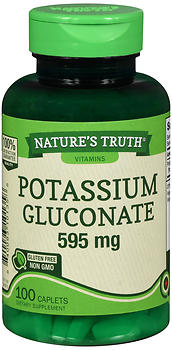 NATURE'S TRUTH POTASSIUM GLUCONATE 595 MG CAPLETS 100 COUNT