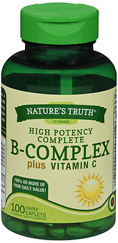 NATURE'S TRUTH B-COMPLEX PLUS VITAMIN C VITAMIN SUPPLEMENT CAPLETS 100 COUNT