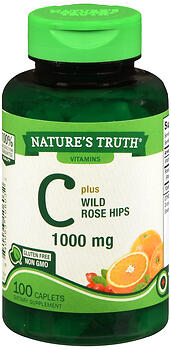 NATURE'S TRUTH VITAMINS C PLUS WILD ROSE HIPS 1000 MG CAPLETS 100 CT