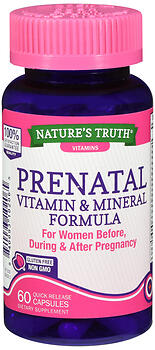 NATURE'S TRUTH PRENATAL VITAMIN & MINERAL FORMULA QUICK RELEASE 60 COUNT