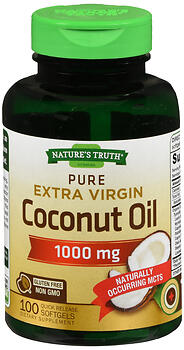 NATURE'S TRUTH VITAMINS COCONUT OIL 1000 MG QUICK RELEASE SOFTGELS 100 CT