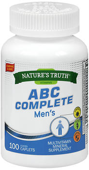 NATURE'S TRUTH ABC COMPLETE MEN'S MULTIVITAMIN MINERAL SUPPLEMENT COATED CAPLETS 100 COUNT