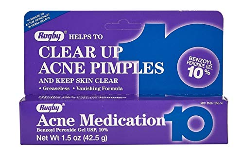 RUGBY BENZOYL PEROXIDE GEL ACNE MEDICATION 10% - 1.5OZ