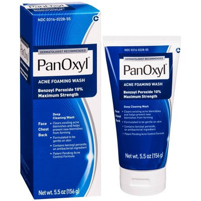 PanOxyl Anti-Microbial Acne Foaming Wash with 10% Benzoyl Peroxide - 5.5oz